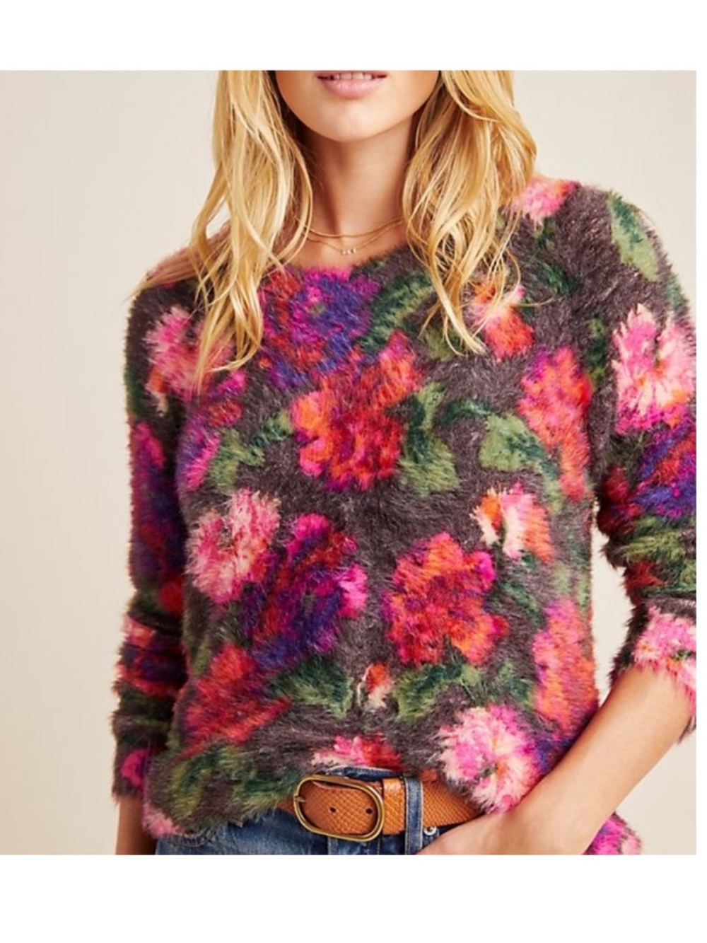 Anthropologie Ariel Eyelash Sweater